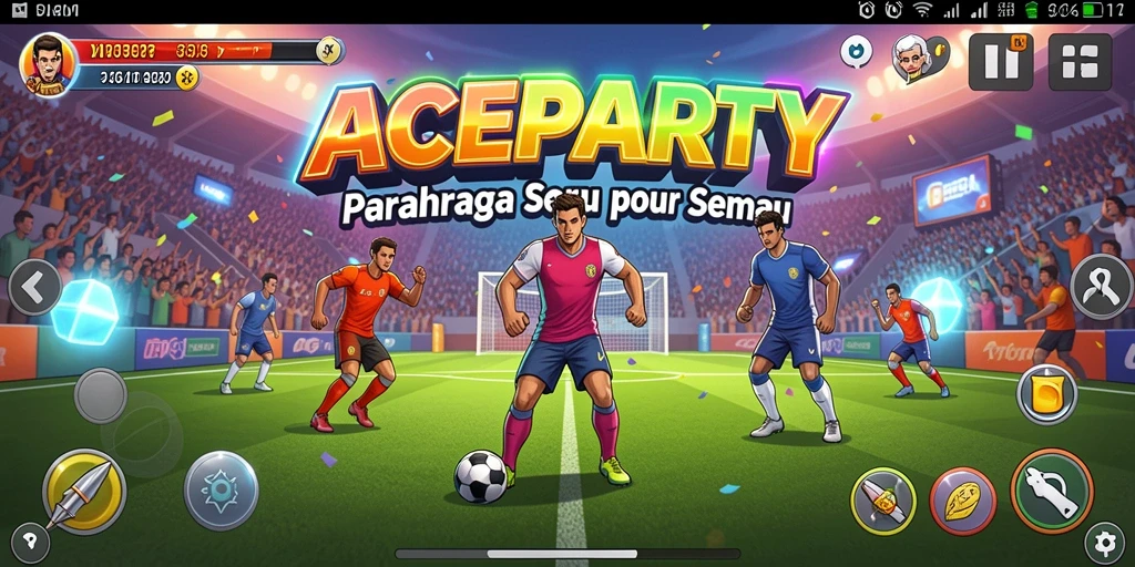 Screenshot menampilkan gameplay seru dari ACEPARTY di berbagai cabang olahraga.