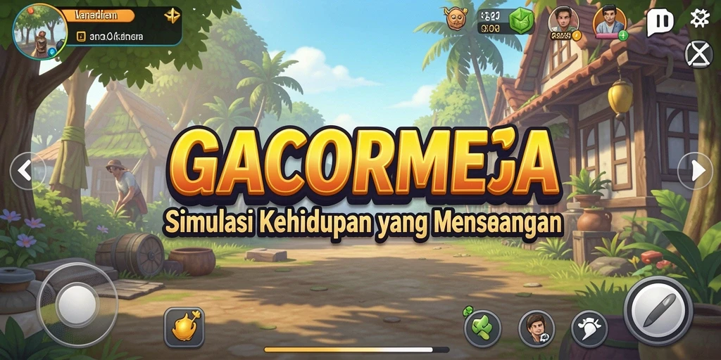 Tampilan gameplay GACORMEGA yang menampilkan interaksi karakter yang dinamis.
