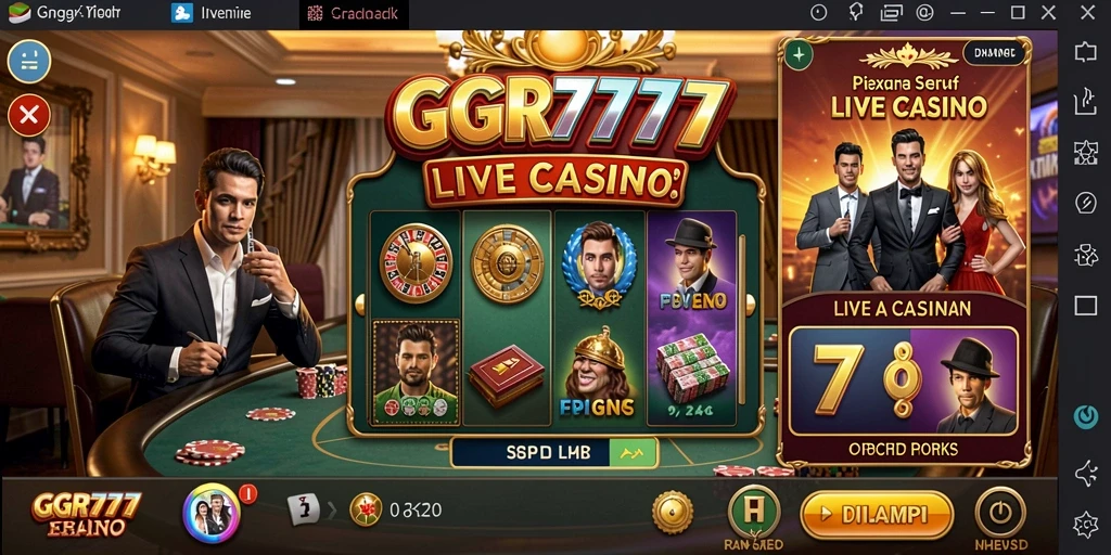 Screenshot gameplay Live Casino GGR7777 dengan dealer langsung.