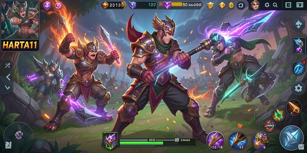 Tampilan menarik dalam permainan HARTA11 yang penuh aksi MOBA.