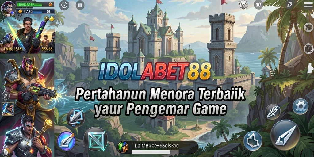 Tangkapan layar permainan IDOLABET88 yang menunjukkan aksi Tower Defense yang intens.
