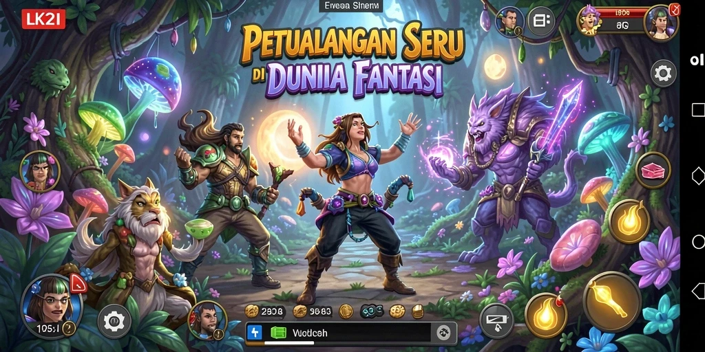 Tampilan gameplay LK21 yang menarik dengan berbagai lokasi petualangan.