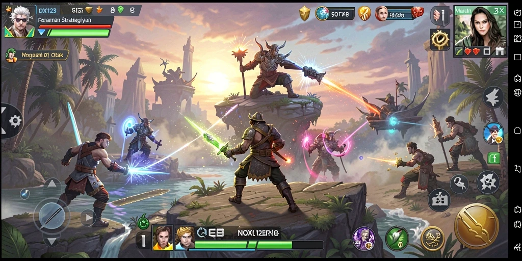 Tampilan gameplay NOX123 yang seru dan penuh strategi.