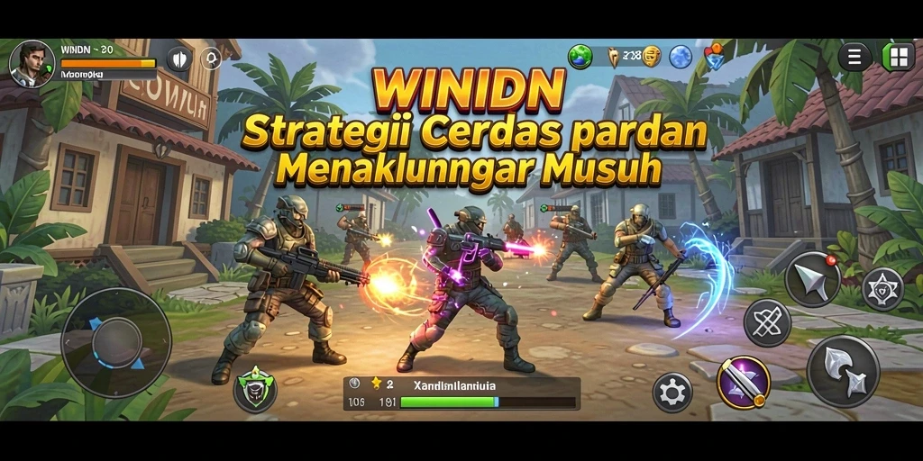 Screenshot gameplay WINIDN menampilkan pertempuran strategis yang menarik.